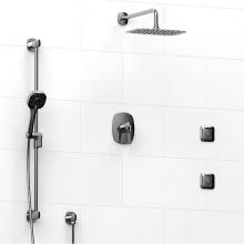 Riobel KIT#3545VYC-EX - Type T/P (thermostatic/pressure balance) 1/2'' coaxial 3-way system, hand shower rail, e