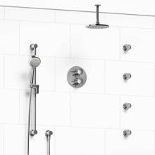 Riobel KIT#446EDTMC-6 - Type T/P (thermostatic/pressure balance) double coaxial system with hand shower rail, 4 body jets