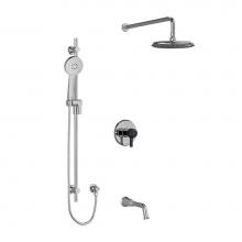 Riobel KIT1345MMRDJCBK-SPEX - Type T/P (thermostatic/pressure balance) 1/2'' coaxial 3-way system with hand shower rai