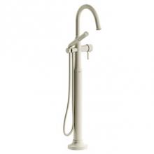 Riobel MMRD39LBN-EX - 2-way Type T (thermostatic) coaxial floor-mount tub filler with hand shower