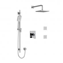 Riobel KIT3545ZOTQC-EX - Type T/P (thermostatic/pressure balance) 1/2'' coaxial 3-way system, hand shower rail, e