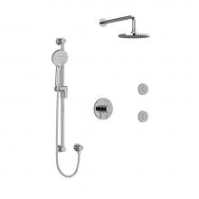 Riobel KIT3545SYTMC-6-EX - Type T/P (thermostatic/pressure balance) 1/2'' coaxial 3-way system, hand shower rail, e