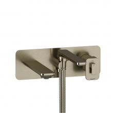 Riobel EQ21BN - Wall-mount Type T/P (thermo/pressure balance) coaxial tub filler with handshower