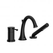 Riobel ED16BK - 3-piece Type P (pressure balance) deck-mount tub filler with handshower