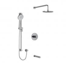 Riobel KIT1345RUTM+KNC-SPEX - Type T/P (thermostatic/pressure balance) 1/2'' coaxial 3-way system with hand shower rai