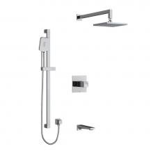 Riobel KIT1345RFC-SPEX - Type T/P (thermostatic/pressure balance) 1/2'' coaxial 3-way system with hand shower rai