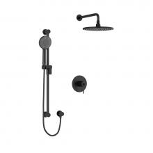 Riobel KIT1623BK - Type T/P (thermostatic/pressure balance) 1/2'' coaxial system with hand shower rail and