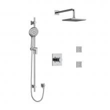 Riobel KIT3545PATQ+C-6-SPEX - Type T/P (thermostatic/pressure balance) 1/2'' coaxial 3-way system, hand shower rail, e