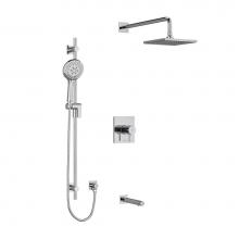 Riobel KIT1345PATQC-6-EX - Type T/P (thermostatic/pressure balance) 1/2'' coaxial 3-way system with hand shower rai