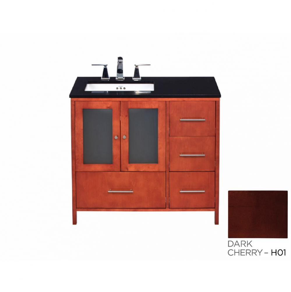 36'' Juno Bathroom Vanity Cabinet Base in Dark Cherry - Doors on Left