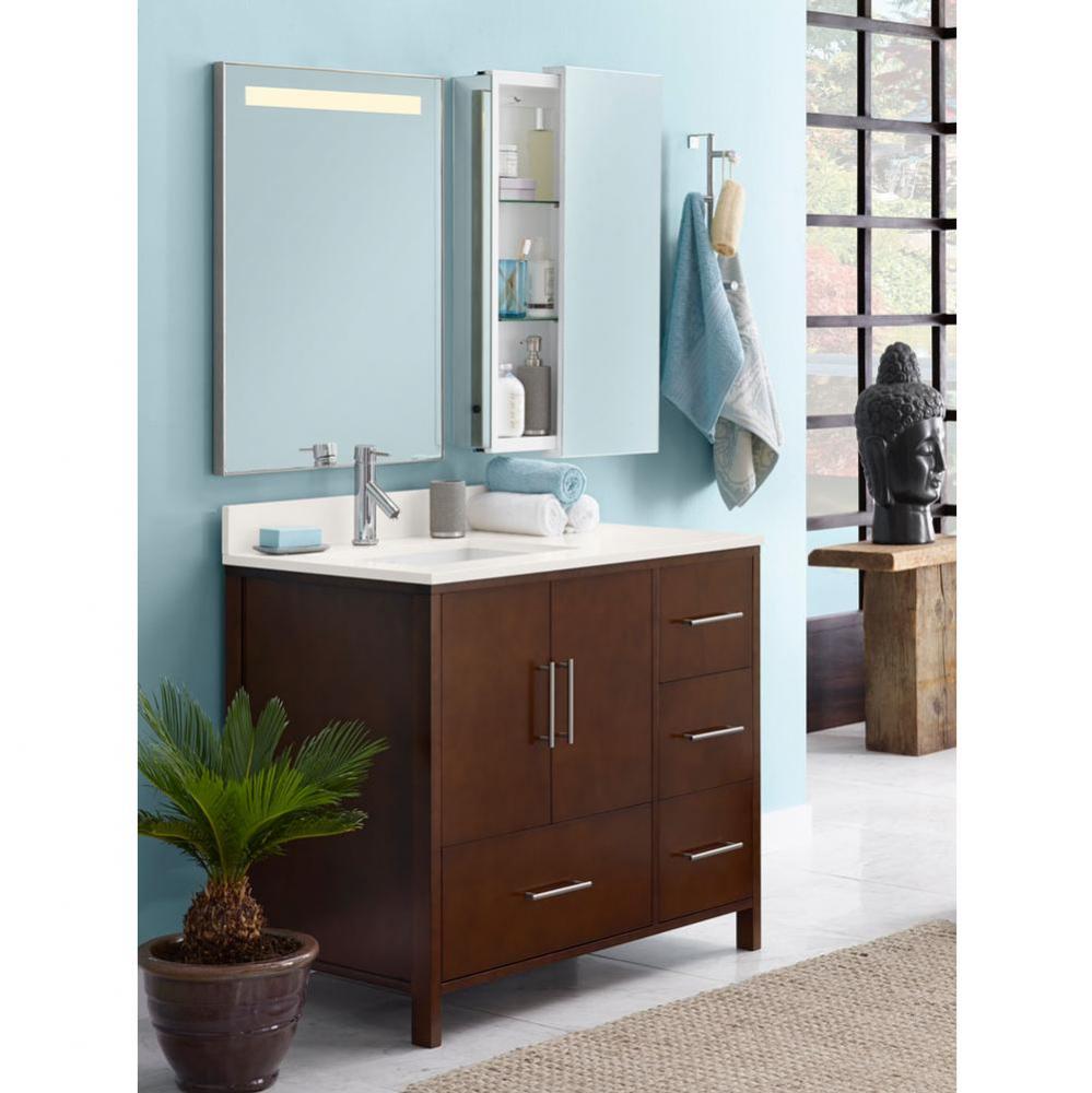 36'' Juno Bathroom Vanity Cabinet Base in Dark Cherry - Doors on Right