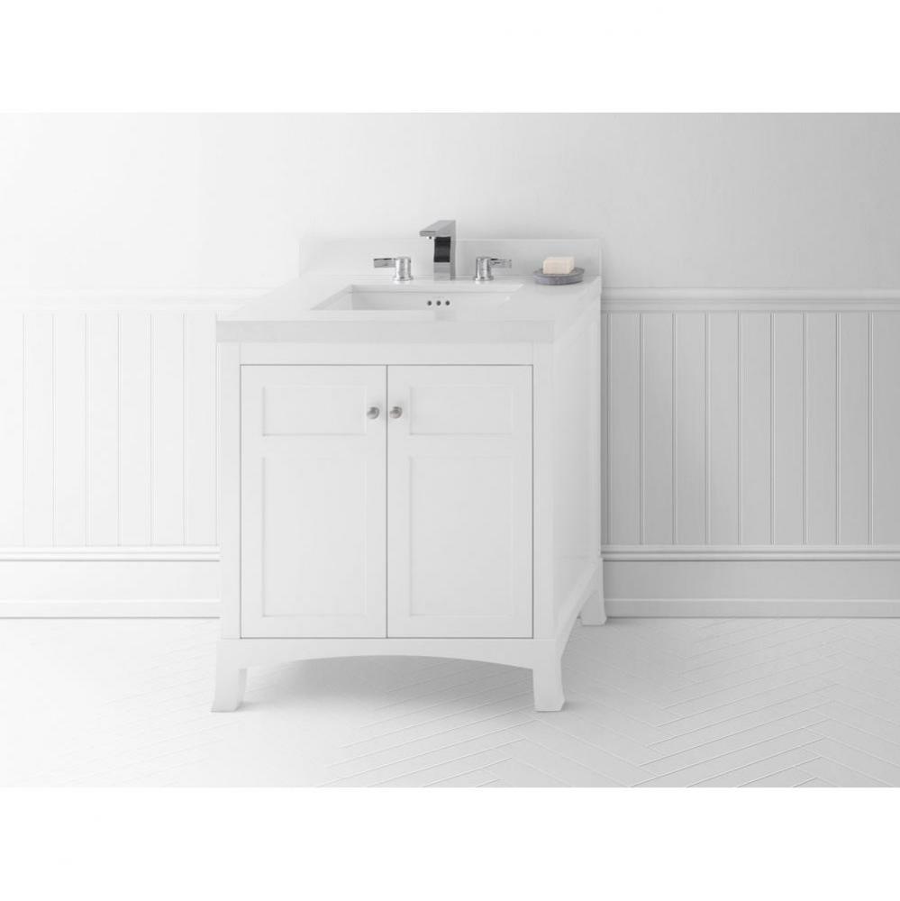 30'' Briella Bathroom Vanity Cabinet Base with Flared Leg in White