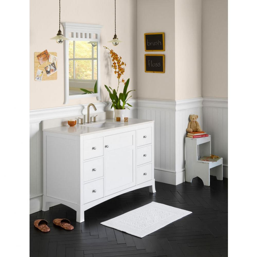 48'' Briella  Bathroom Vanity Cabinet Base with Flared Leg in White