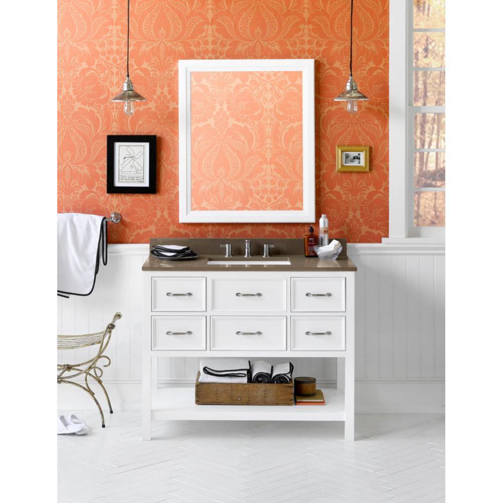 42'' Newcastle  Bathroom Vanity Cabinet Base in White