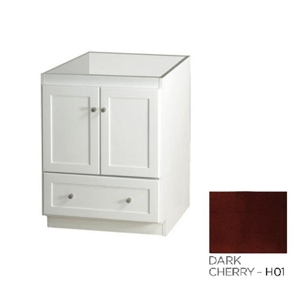 24'' Shaker Bathroom Vanity Cabinet Base in White - Wood Doors