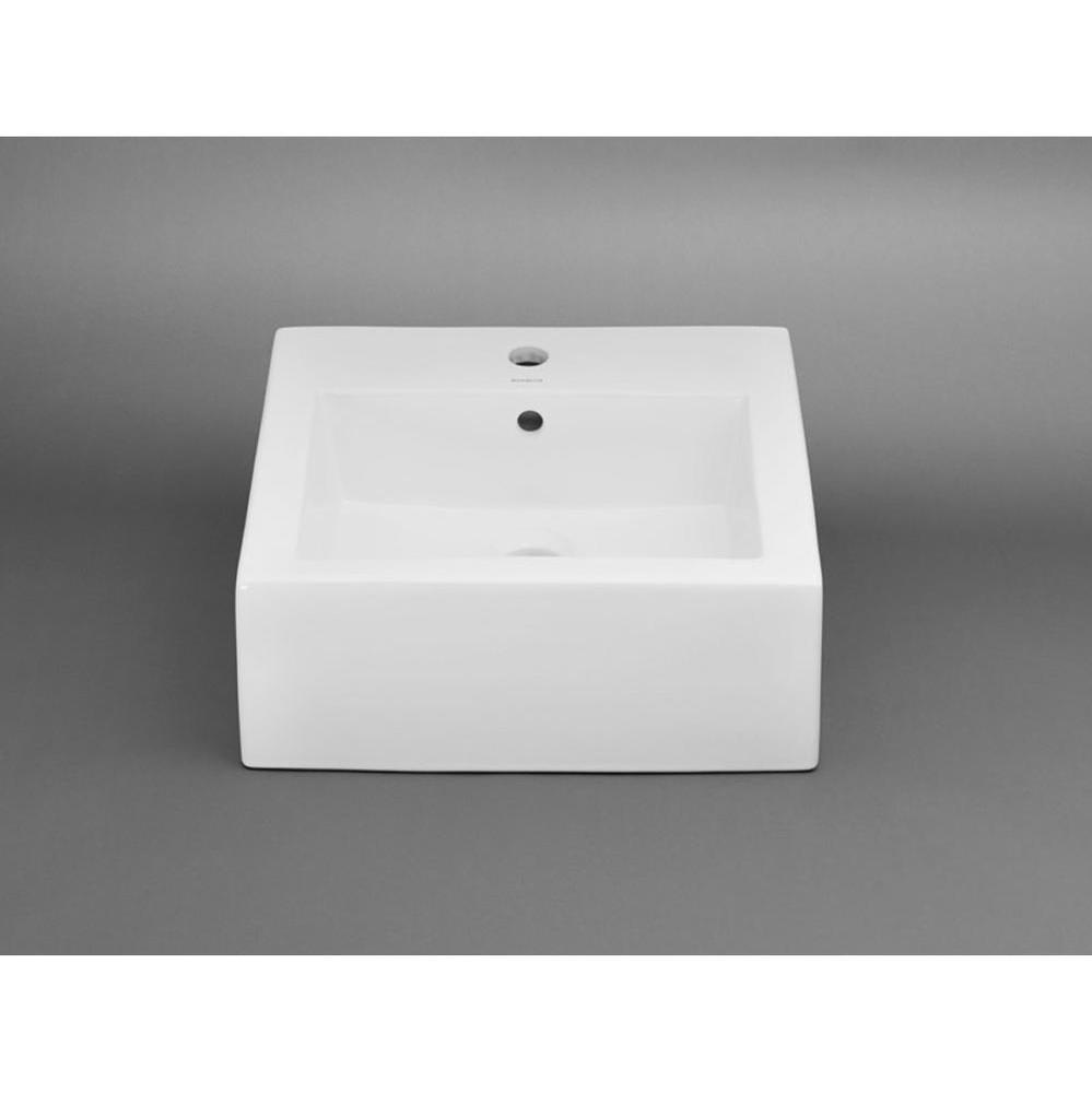 18'' Profile Square Ceramic Vessel Bathroom Sink in White