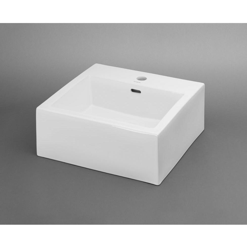 18'' Mantle Square Ceramic Vessel Bathroom Sink in White