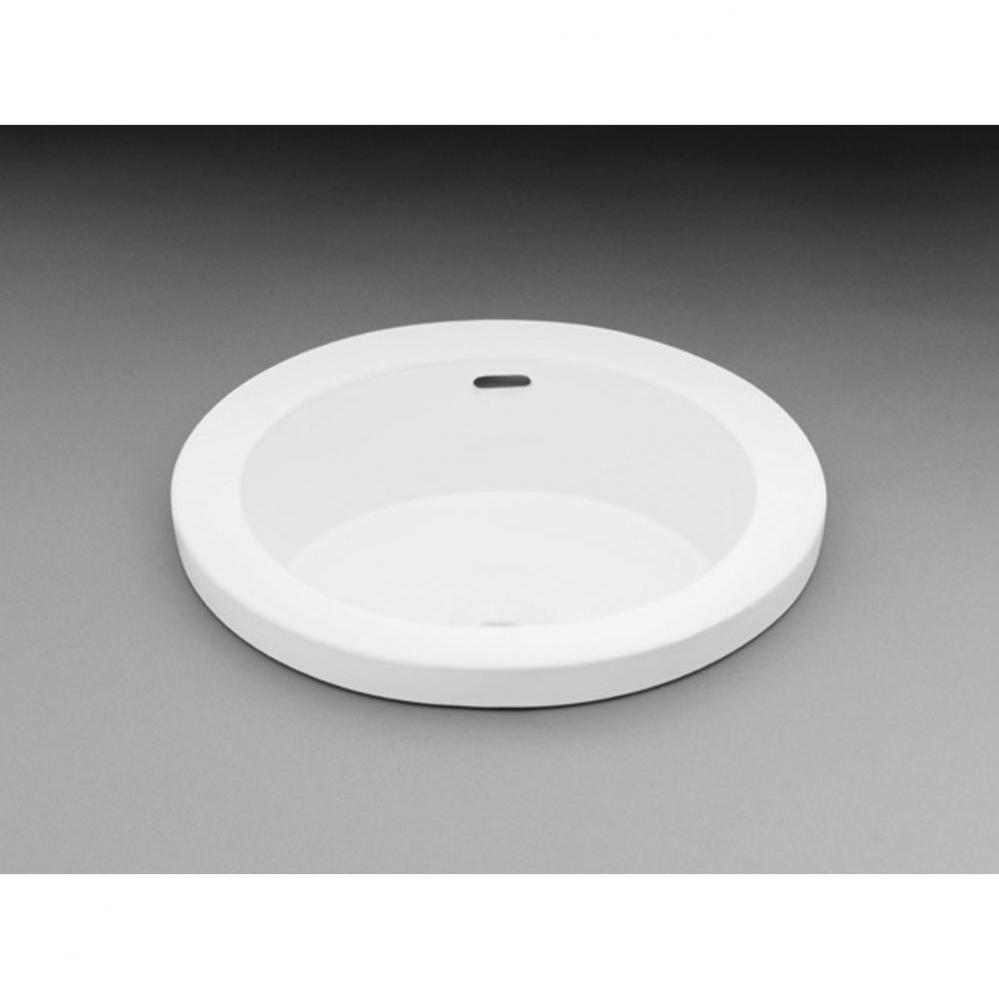 16'' Bandeau Round Ceramic Drop-inBathroom Sink in White