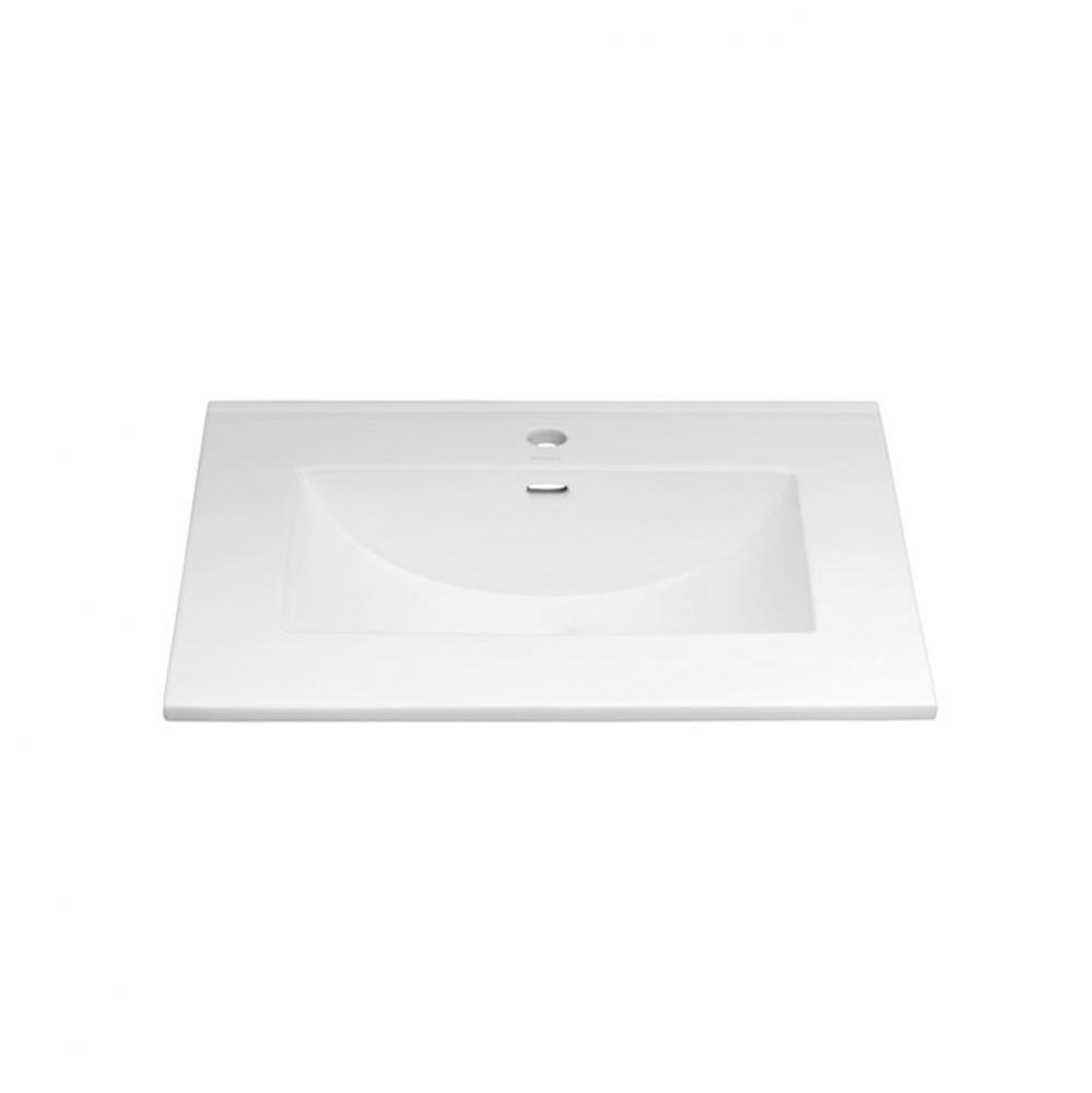 25'' Kara™ Ceramic Sinktop with Single Faucet Hole in White