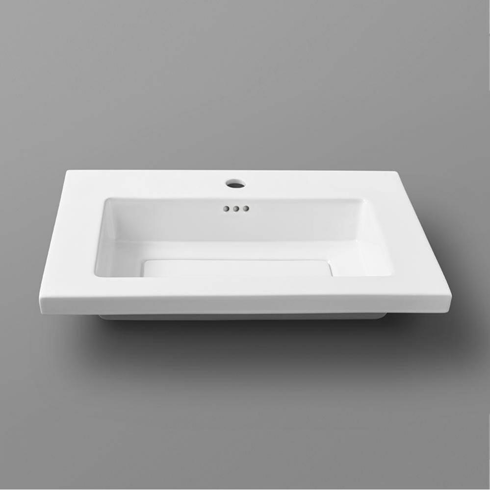 24'' Aravo Solutions sinktop in White, 22'' Depth, Single Faucet Hole