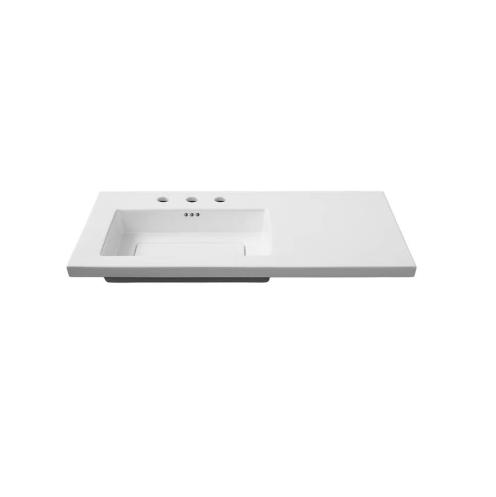 36'' Aravo Solutions sinktop in White, 22'' Depth, 8'' Widespread Fa