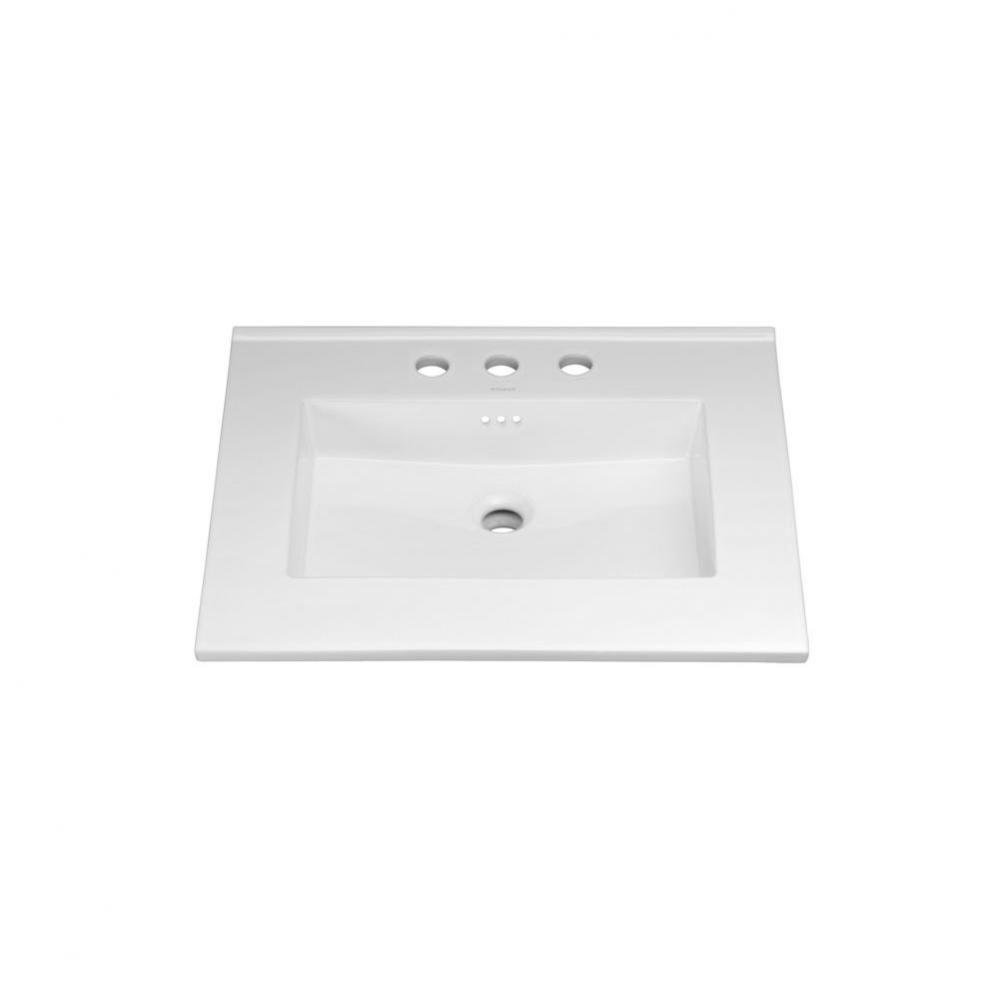 24'' Larisa™ Ceramic Sinktop with 8'' Widespread Faucet Hole in White