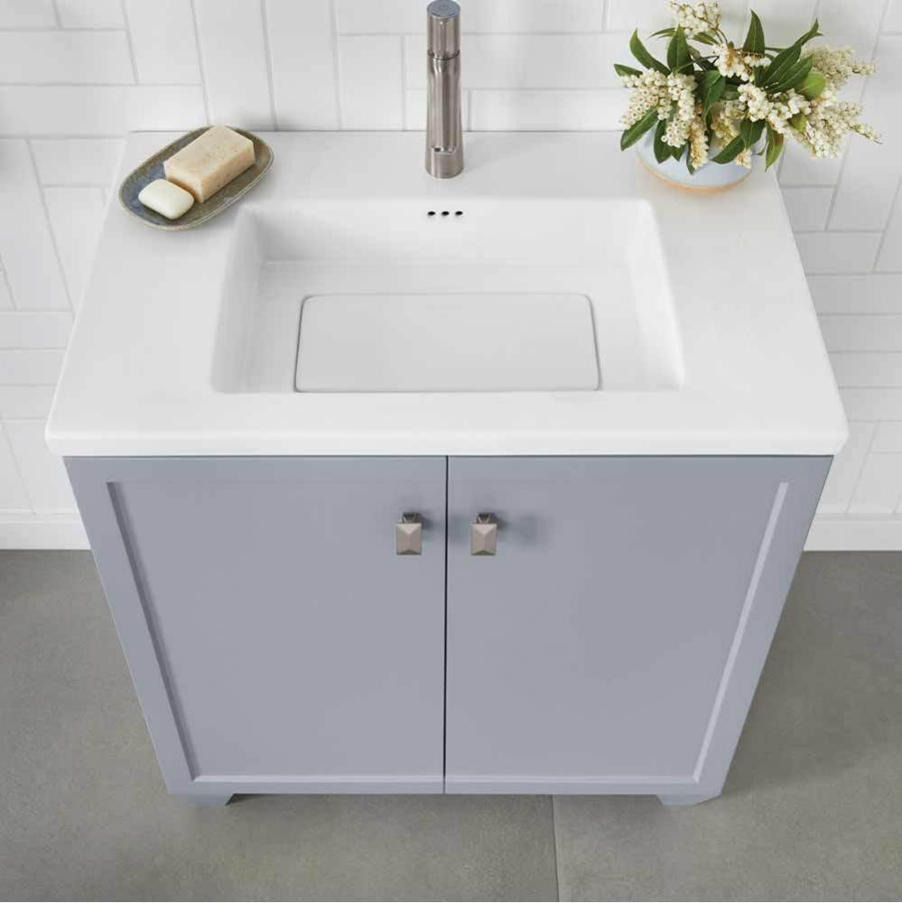 30'' Aravo Solutions sinktop in White, 18'' Depth, Single Faucet Hole