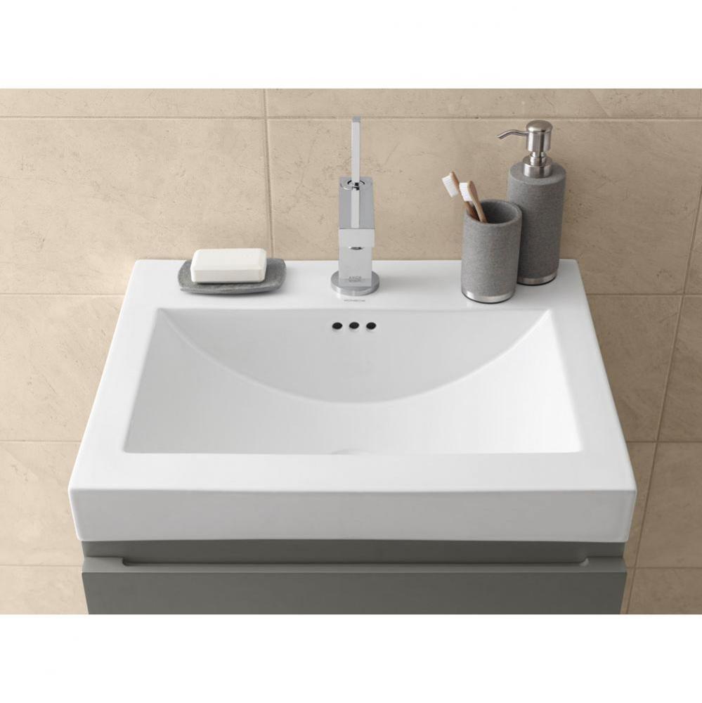 24''  Evin™ Ceramic Sinktop with Single Faucet Hole in White