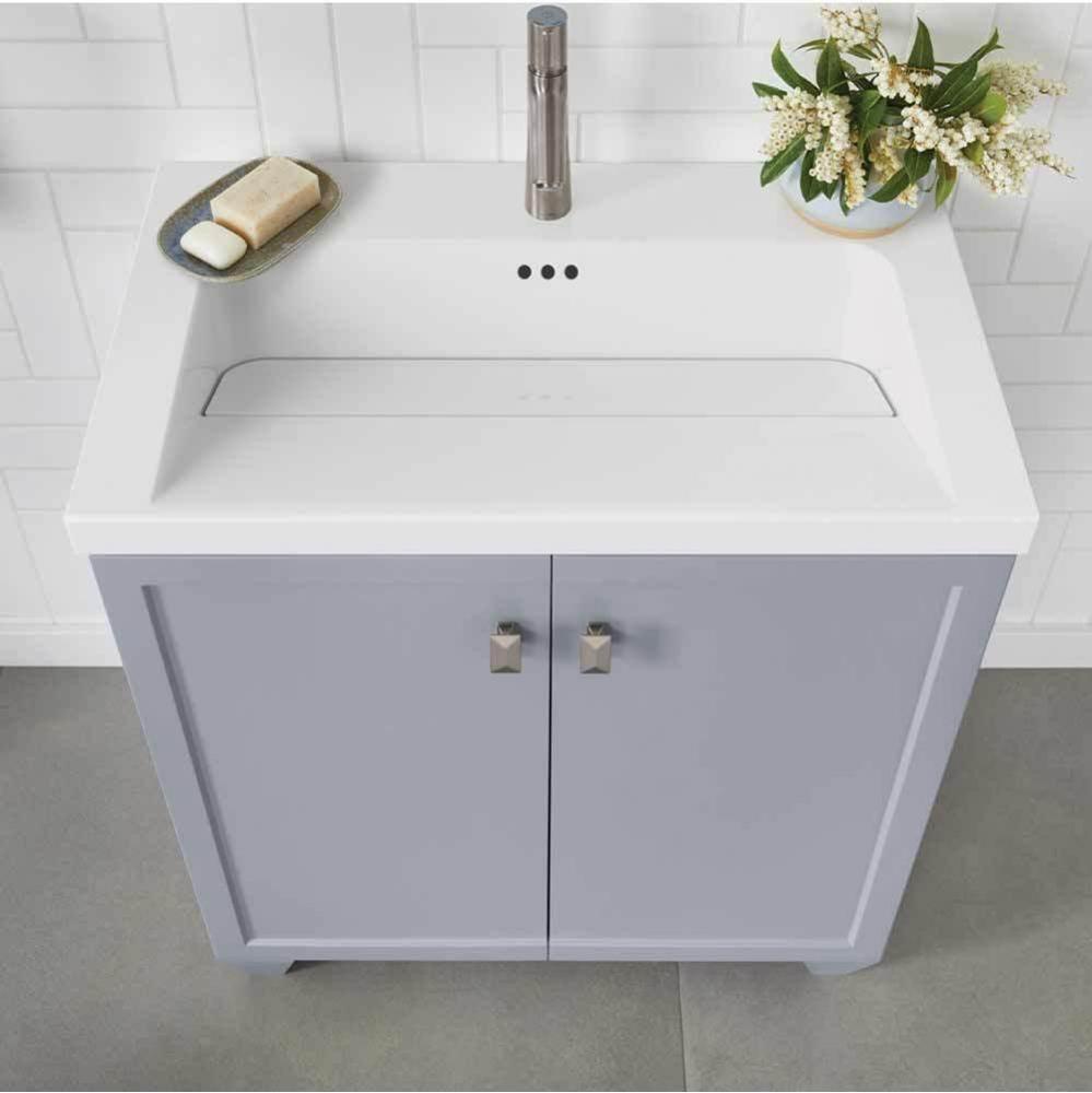 30'' Freestyle Sinktop 18'' Depth with Single Faucet Hole in White