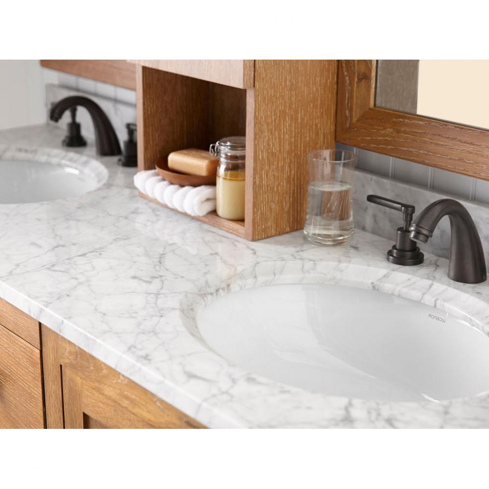 61'' x 22'' Marble Vanity Top in Carrara White with 8'' Widespread F