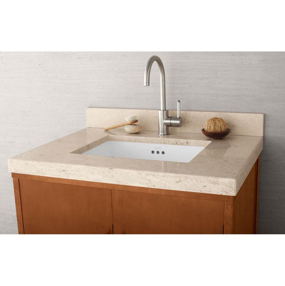 31'' x 22'' WideAppeal™ Marble Vanity Top in Carrara White - 2'' T