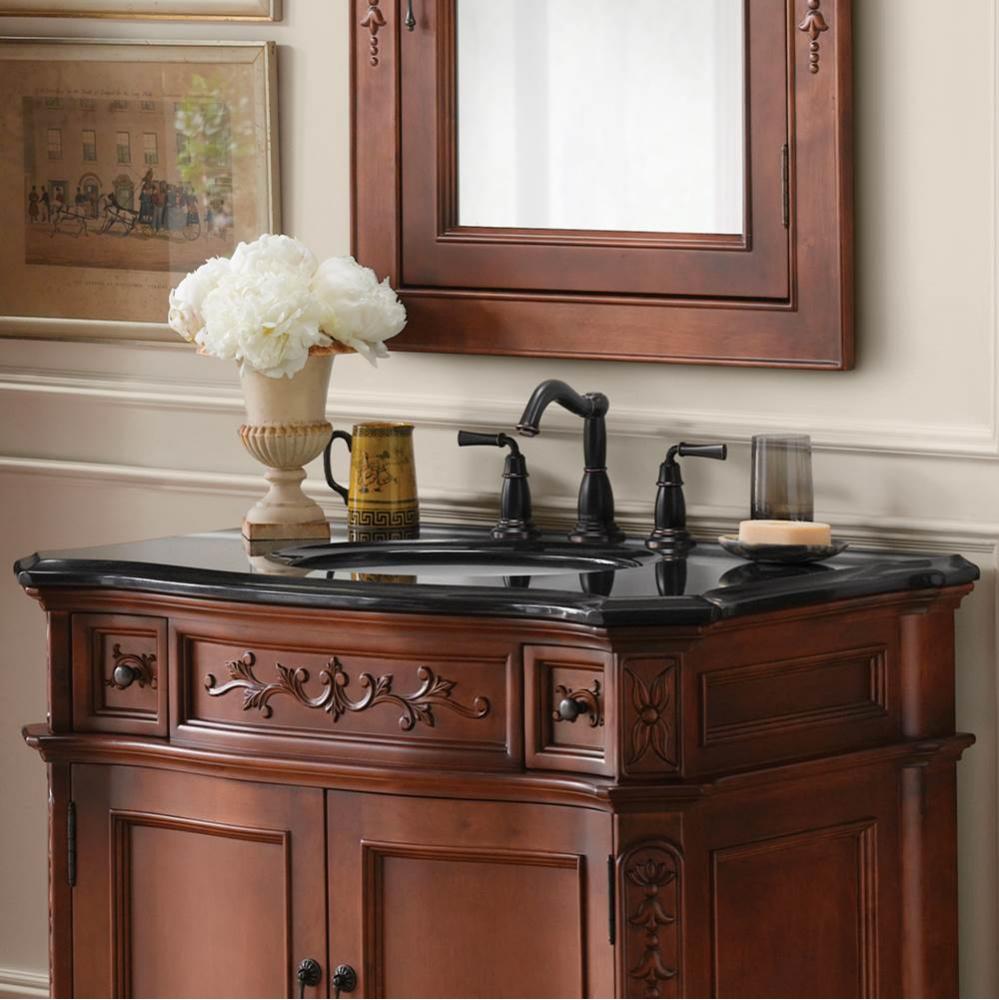 37'' x 22'' Bordeaux Granite Vanity Top in Absolute Black