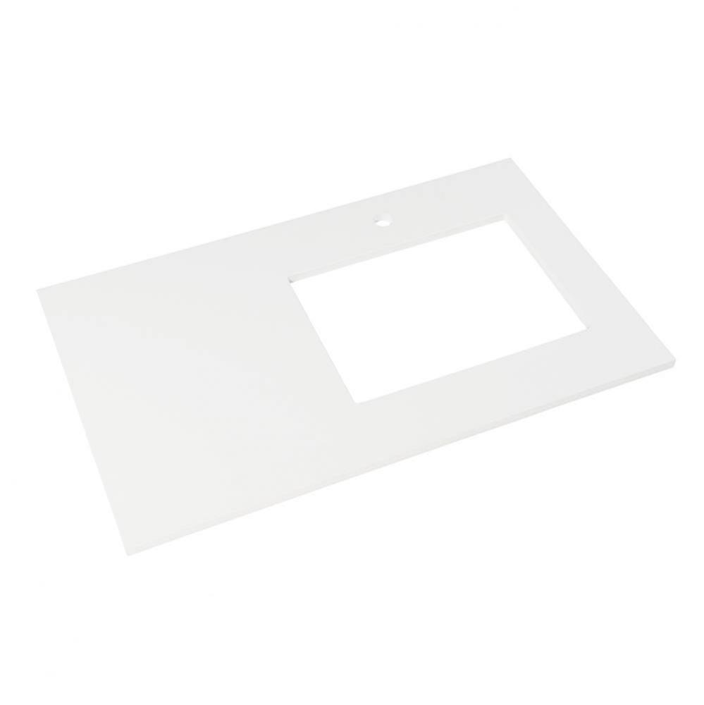 37'' x 22'' TechStone™ Vanity Top in Solid White - 3/4'' Thick