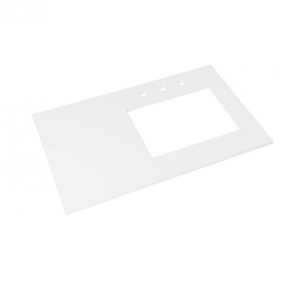 37'' x 22'' TechStone™ Vanity Top in Solid White - 3/4'' Thick