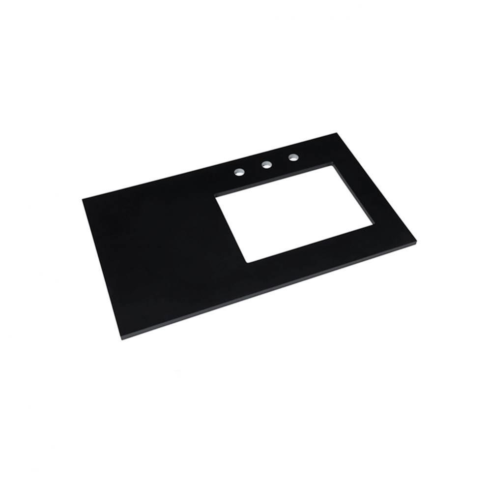 37'' x 22'' TechStone™ Vanity Top in Broad Black - 3/4'' Thick