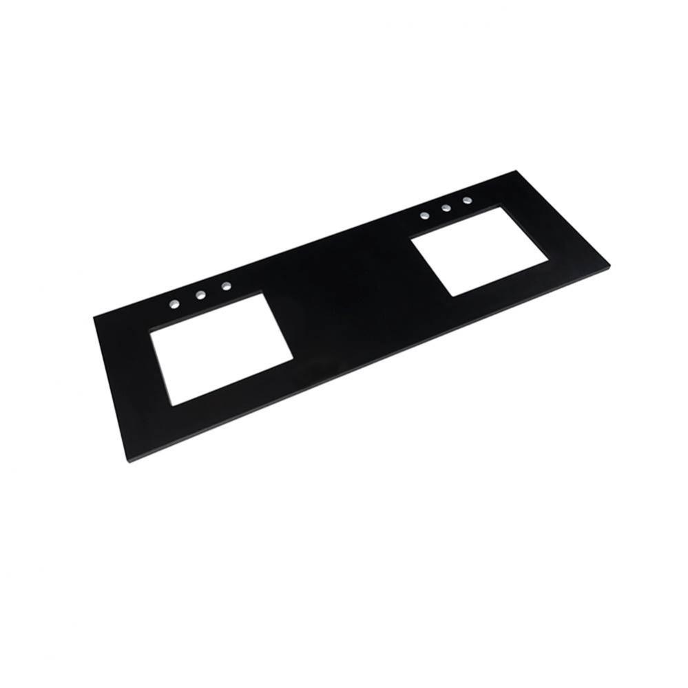 61'' x 22'' TechStone™  Vanity Top in Broad Black - 3/4'' Thick