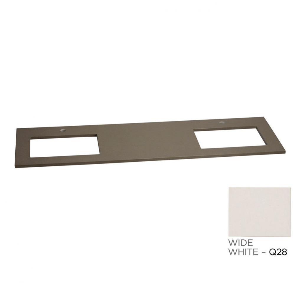 62'' x 19'' TechStone™  Vanity Top in Wide White - 3/4'' Thick