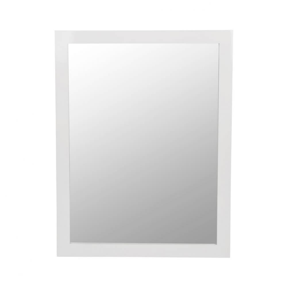 24'' Alina Contemporary Solid Wood Framed Bathroom Mirror in Glossy White