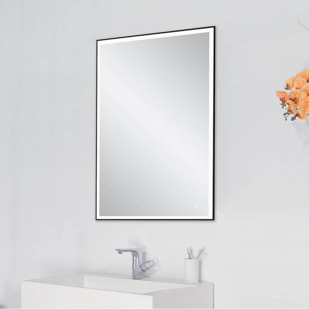 24'' Brilliance Metal Framed LED Mirror in Matte Black