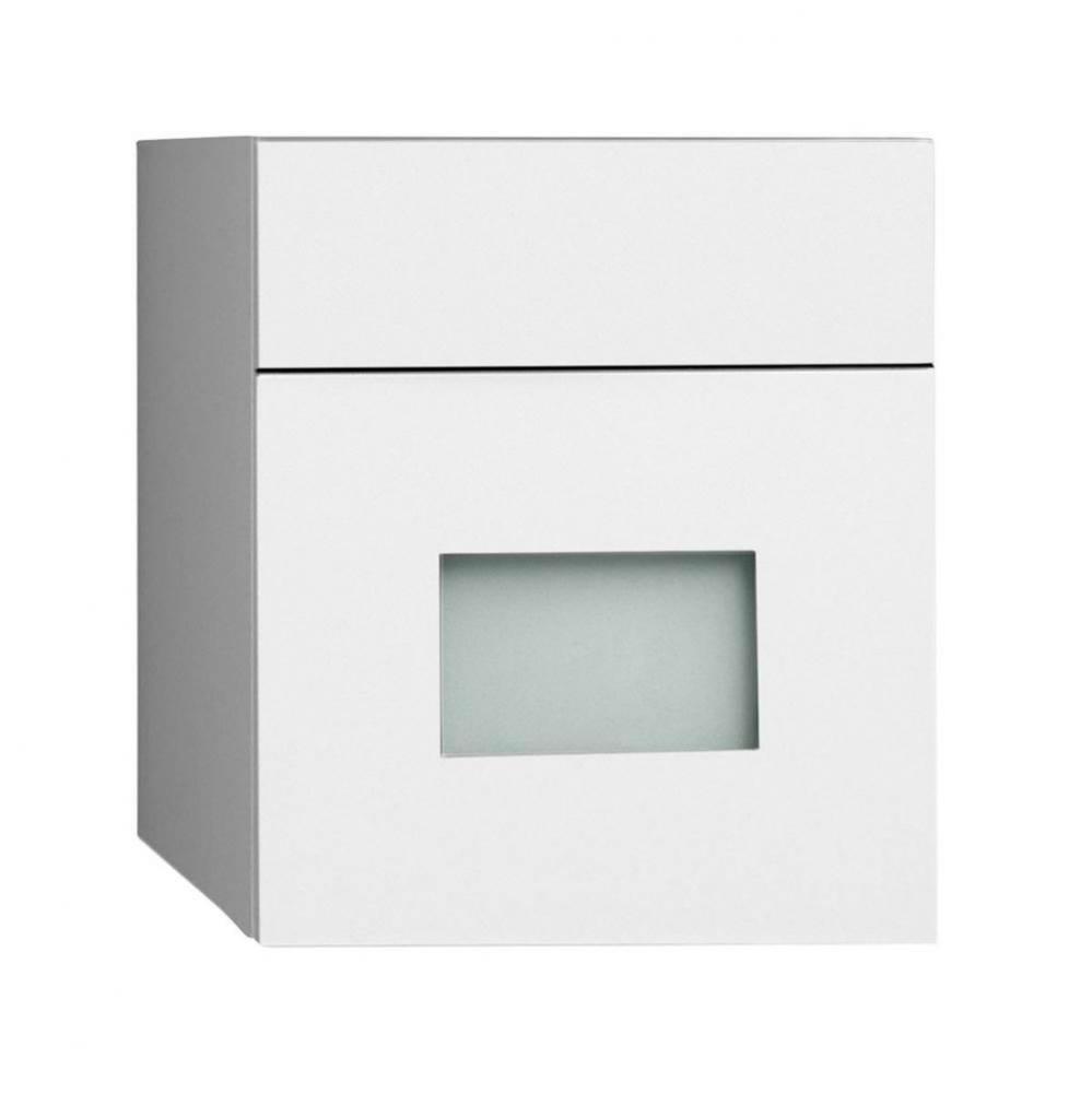 12'' Wall Mount Drawer Bridge with Glass Front in White