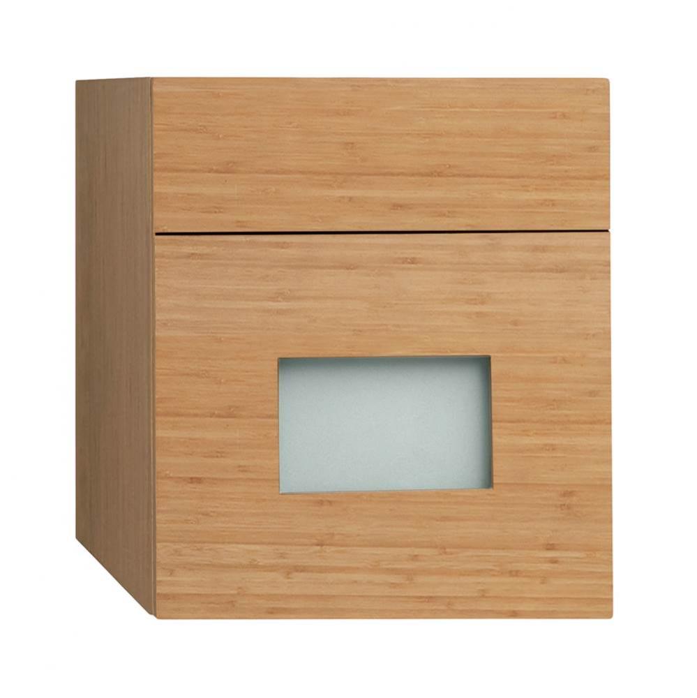 12'' Wall Mount Drawer Bridge with Glass Front in Light Bamboo