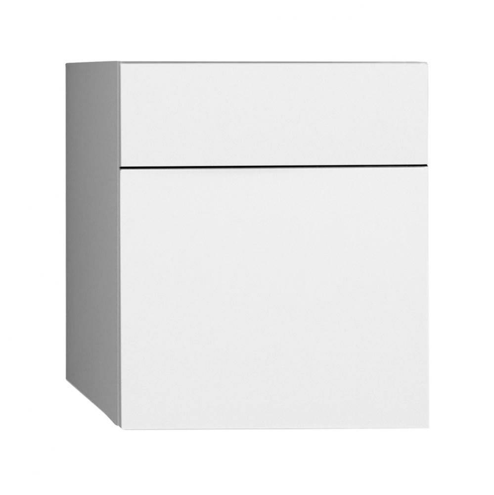 12'' Wall Mount Drawer Bridge with Glass Front in Glossy White