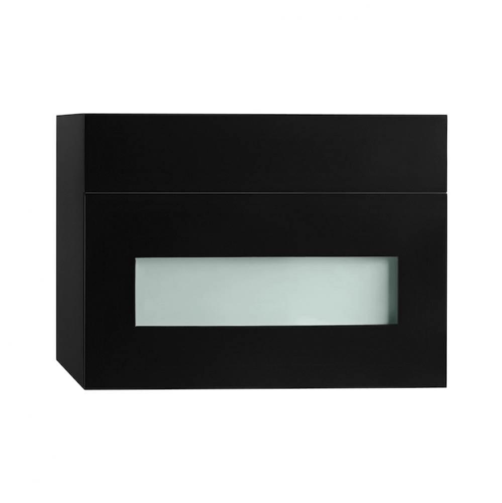 18'' Wall Mount Drawer Bridge with Glass Front in Black