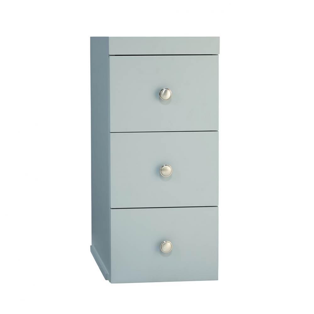 12'' Drawer Bridge with Three Drawers in Ocean Gray