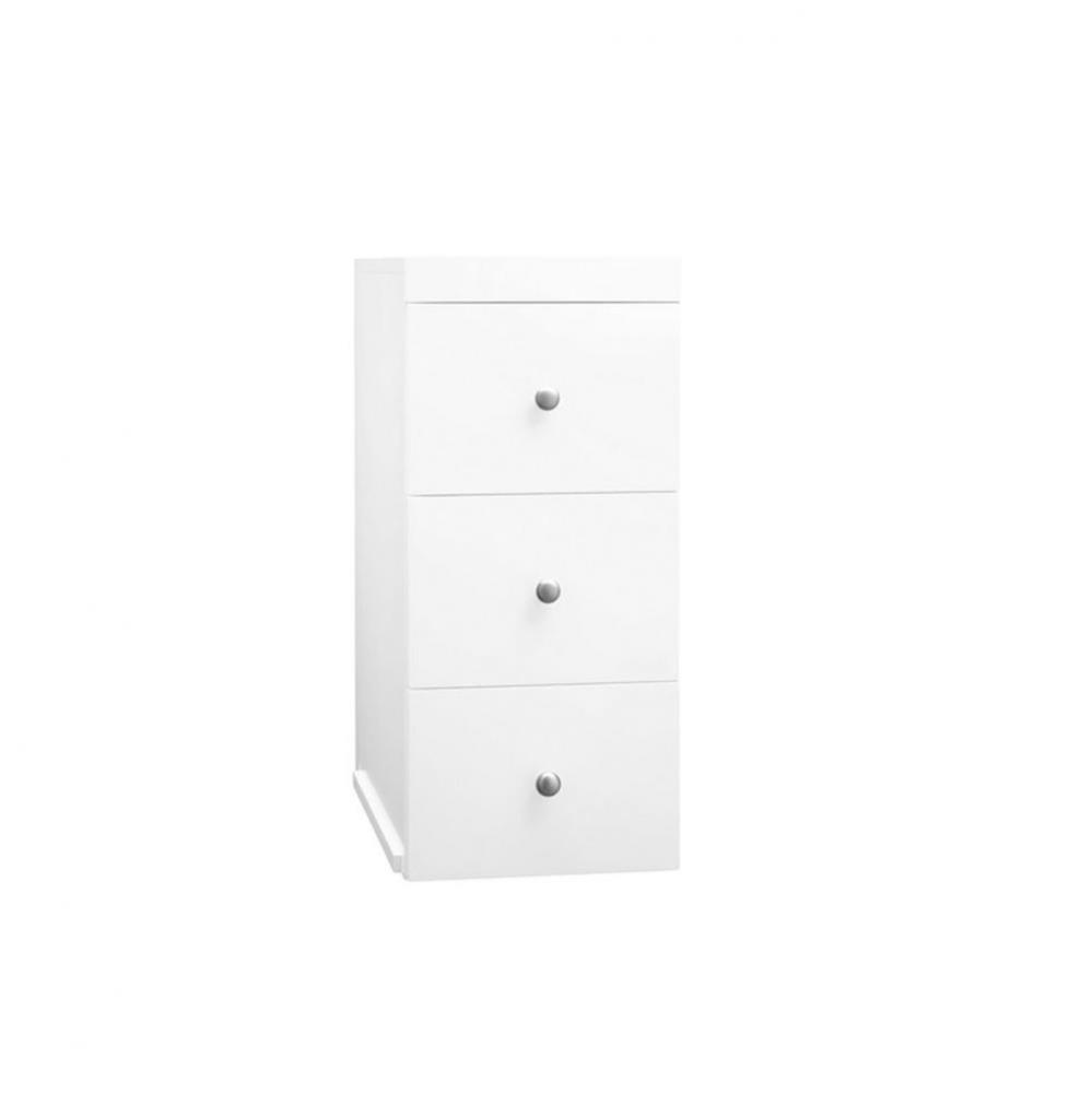 12'' Drawer Bridge with Three Drawers in White