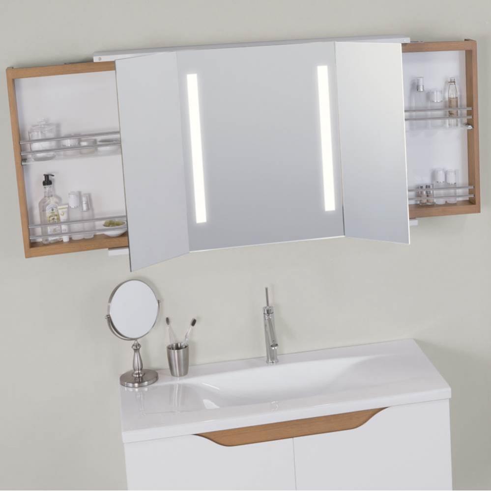 43'' Pure Mirror Cabinet with LED in Glossy White