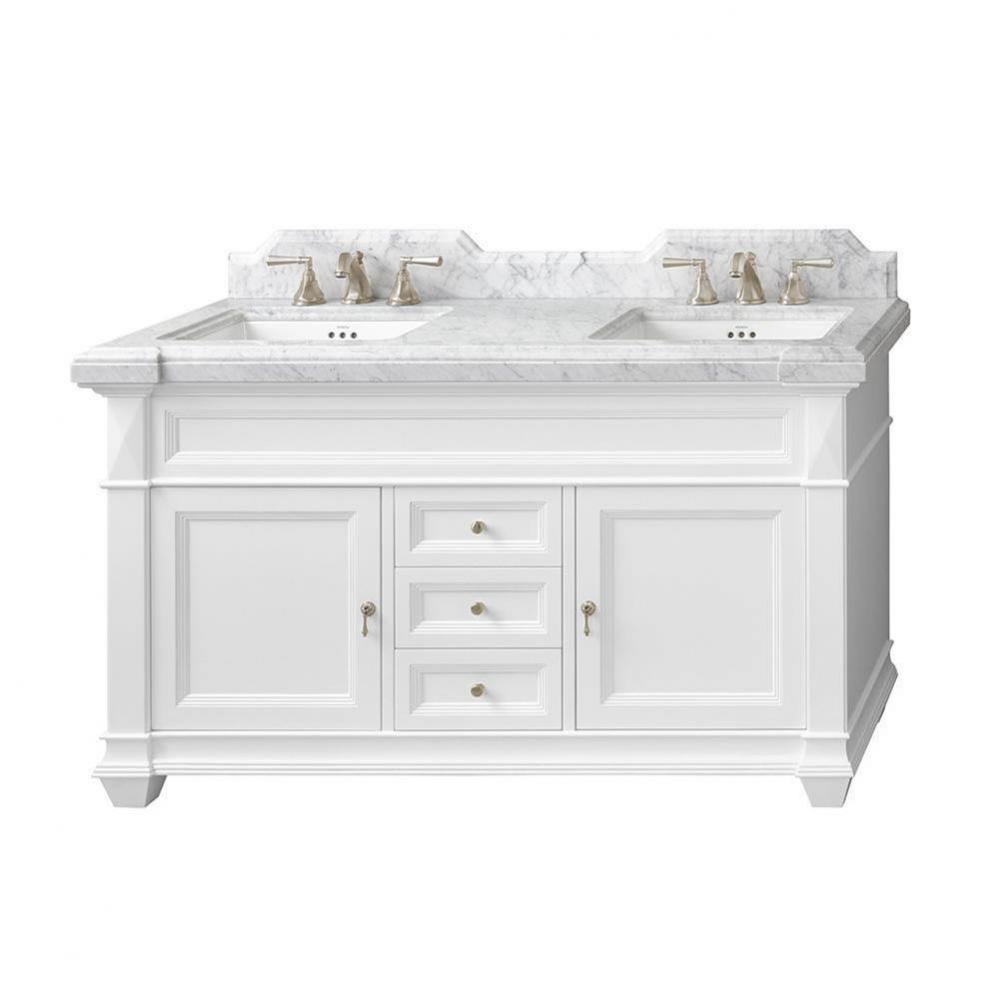 60'' Torino Bathroom Vanity Cabinet Base in White