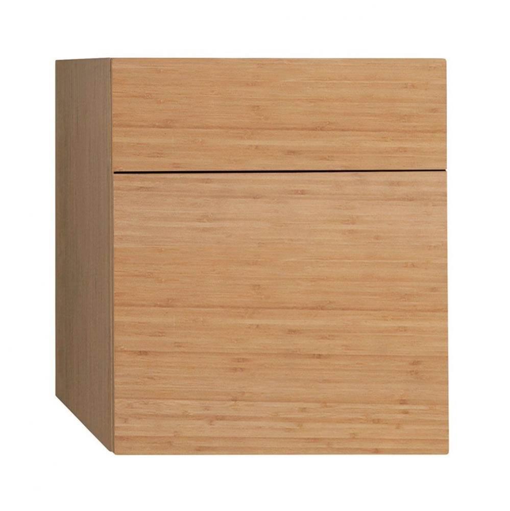 12'' Wall Mount Drawer Bridge with Glass Front in Light Bamboo