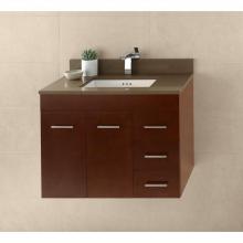 Ronbow 011231-L-H01 - 31'' Bella Wall Mount Bathroom Vanity Base Cabinet in Dark Cherry - Doors on Left