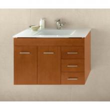 Ronbow 011236-L-W01 - 36'' Bella Wall Mount Bathroom Vanity Base Cabinet in White - Doors on Left